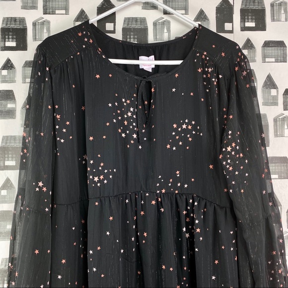 Isabel Maternity | Star Pattern Black Maxi Dress - Picture 5 of 8